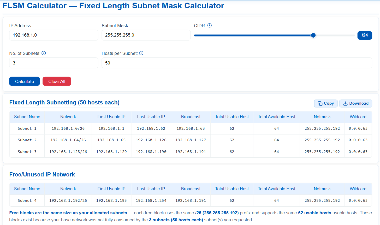 FLSM Calculator