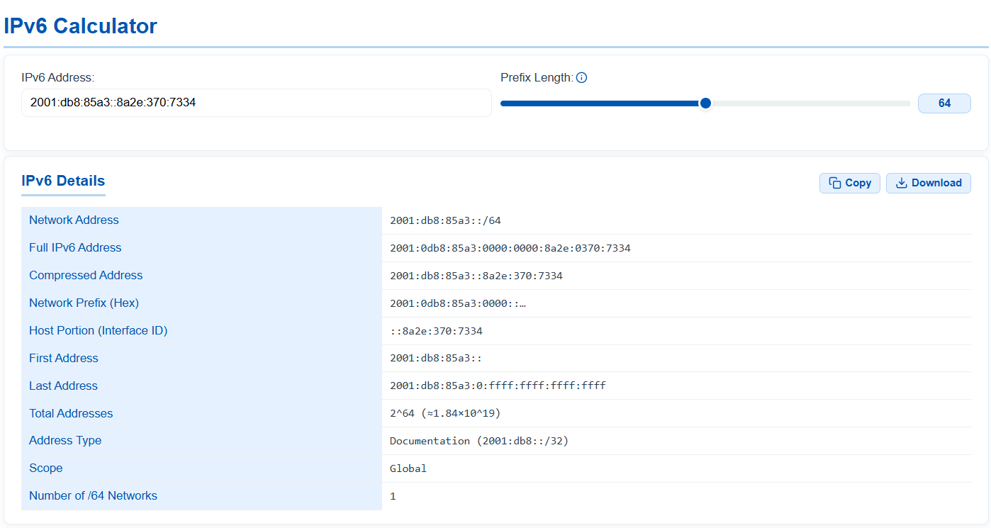 IPv6 Calculator