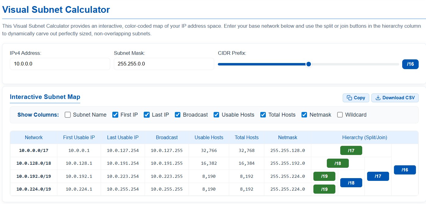 Visual Subnet Calculator
